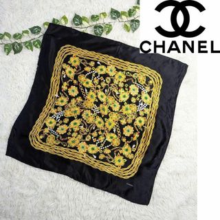 シャネル(CHANEL)の【美品】CHANEL スカーフ ヴィンテージ ジュエリー シルク チェーン柄(バンダナ/スカーフ)