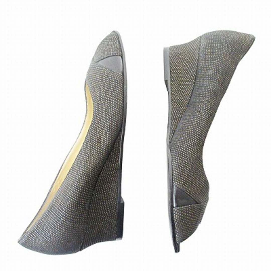 ブルーノマリ パンプス ウェッジソール ヒール ドット柄 レザー 黒 34.5 レディースの靴/シューズ(ハイヒール/パンプス)の商品写真