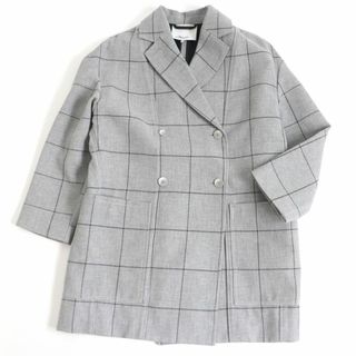 スリーワンフィリップリム(3.1 Phillip Lim)の極美品□3.1 Phillip Lim/スリーワンフィリップリム ウィンドウペン ダブルブレスト オーバーサイズ ピーコート/ジャケット グレー XS t09-st30307-331(ピーコート)