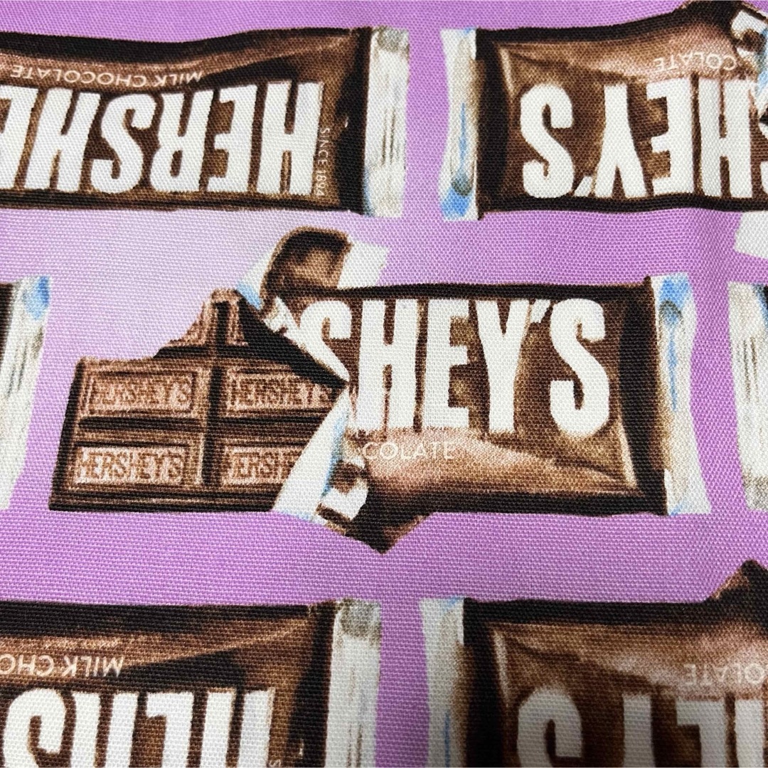 HERSHEY’S柄生地(ピンクパープル) ハンドメイドの素材/材料(生地/糸)の商品写真