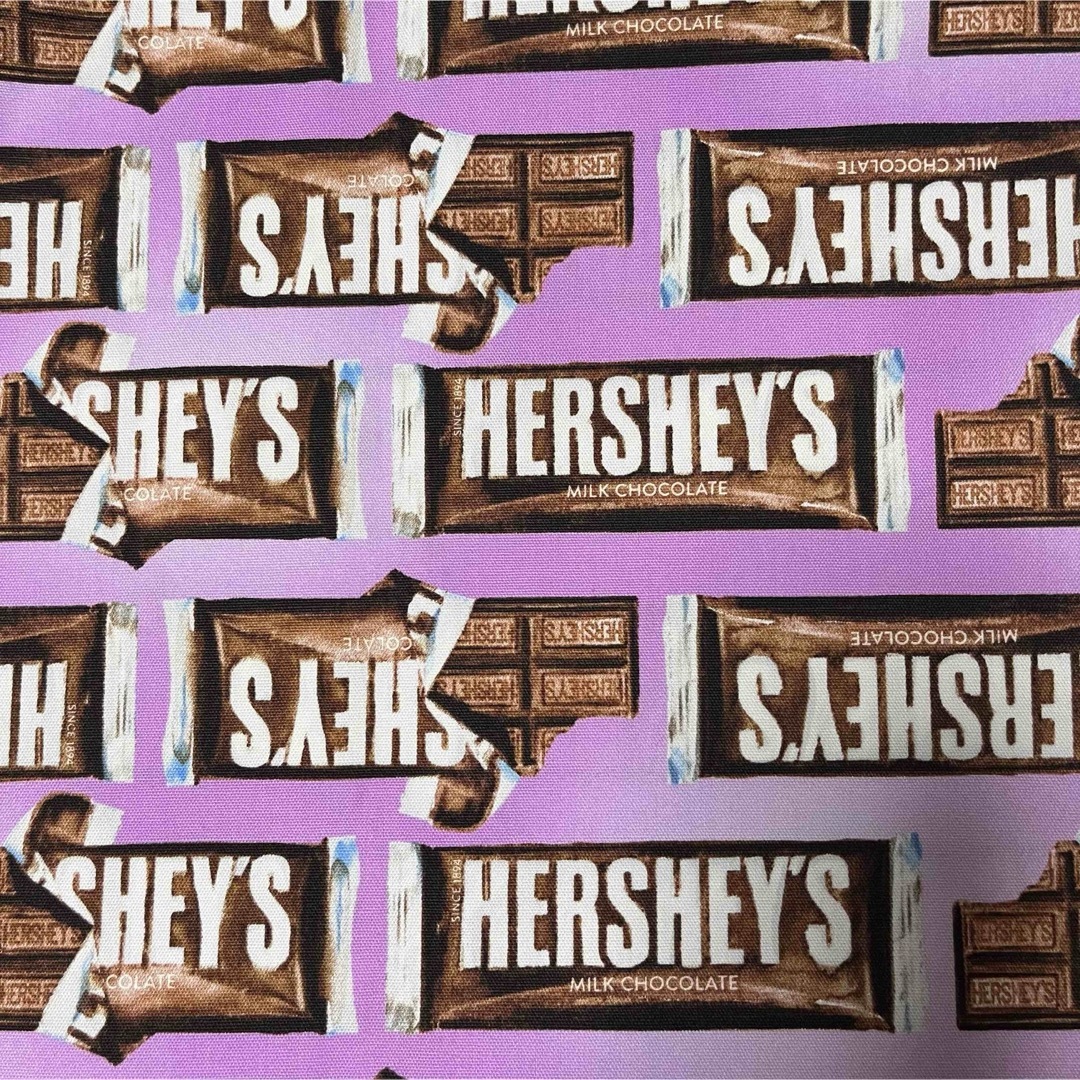 HERSHEY’S柄生地(ピンクパープル) ハンドメイドの素材/材料(生地/糸)の商品写真