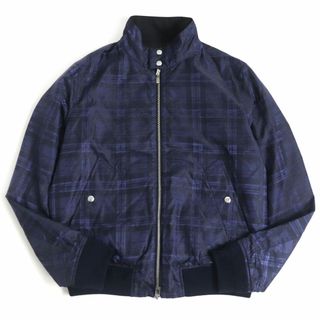 Berluti - 極美品□21AW BERLUTI/ベルルッティ カリグラフィ 総柄 ロゴレザーパッチ 中綿入り リバーシブル ブルゾンジャケット 紺×黒 48R 伊製 正規　t15-st30210-8231