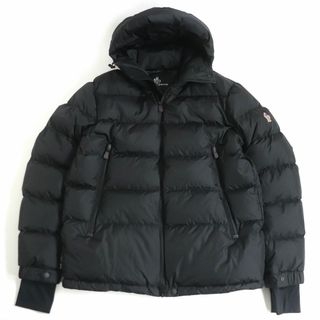 モンクレール(MONCLER)の美品□19-20AW モンクレールグルノーブル ISORNO バックロゴプリント ロゴワッペン フーデッド WZIP ダウンジャケット ブラック 4 正規品　t11-st30209-966(ダウンジャケット)