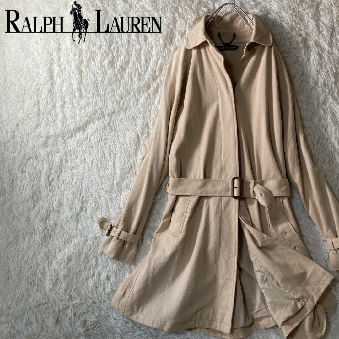 Ralph Lauren(ラルフローレン)の美品 ラルフローレン トレンチコート スプリングコート ベージュ ベルト付き M レディースのジャケット/アウター(トレンチコート)の商品写真