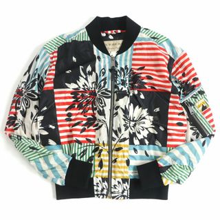 バーバリー(BURBERRY)の極美品□BURBERRY/バーバリー　フローラル/ストライプ/総柄　薄手　ナイロン　ブルゾンジャケット　マルチカラー　46　正規品　メンズ◎(その他)