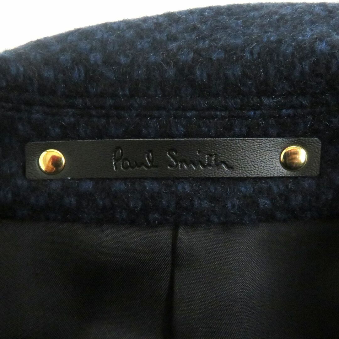 Paul Smith(ポールスミス)の極美品□Paul Smith/ポールスミス　総柄　カシミヤ100％　チェスターコート/ロングコート　ネイビー　M　正規品　日本製　メンズオススメ◎ メンズのジャケット/アウター(チェスターコート)の商品写真