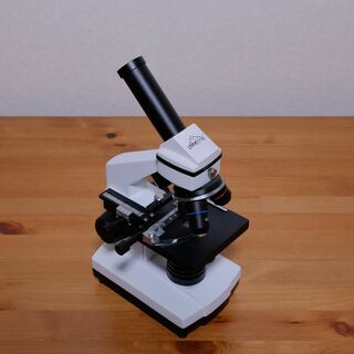 【新同品】100-1000x 単眼顕微鏡 スマホ撮影ホルダー・標本サンプル他付き