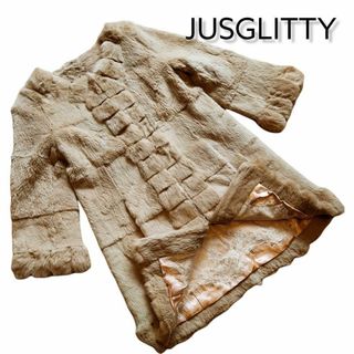 JUSGLITTY - 【美品】ジャスグリッティー  ラビットファー コート 裏地レース S