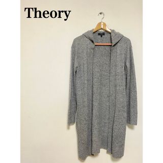 セオリー(theory)の美品✨Theory   セオリー　薄手　ロングカーディガン　フード付き(カーディガン)