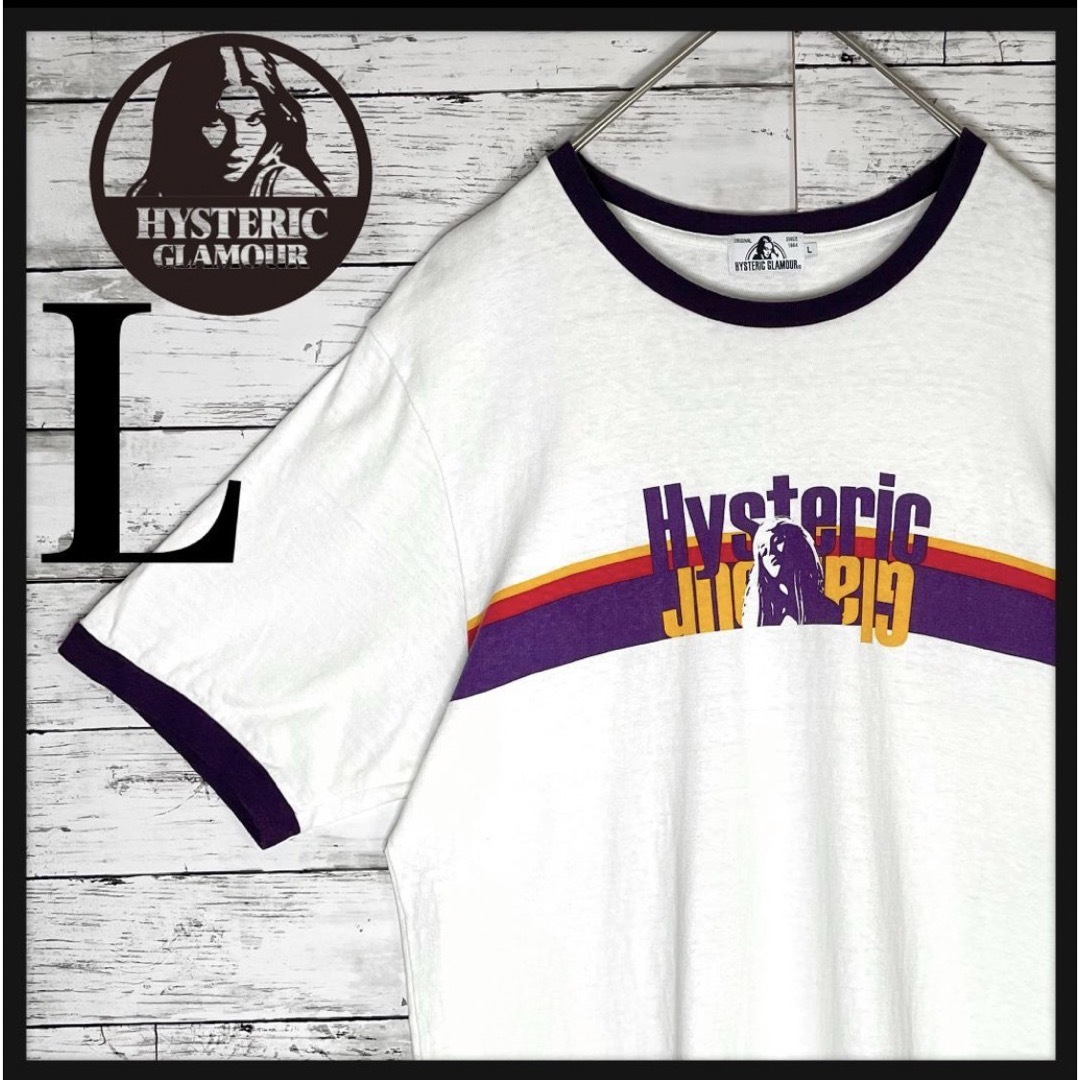 HYSTERIC GLAMOUR(ヒステリックグラマー)の【大人気デザイン】ヒステリックグラマー ヒスガール リンガーTシャツ 即完売品 メンズのトップス(Tシャツ/カットソー(半袖/袖なし))の商品写真