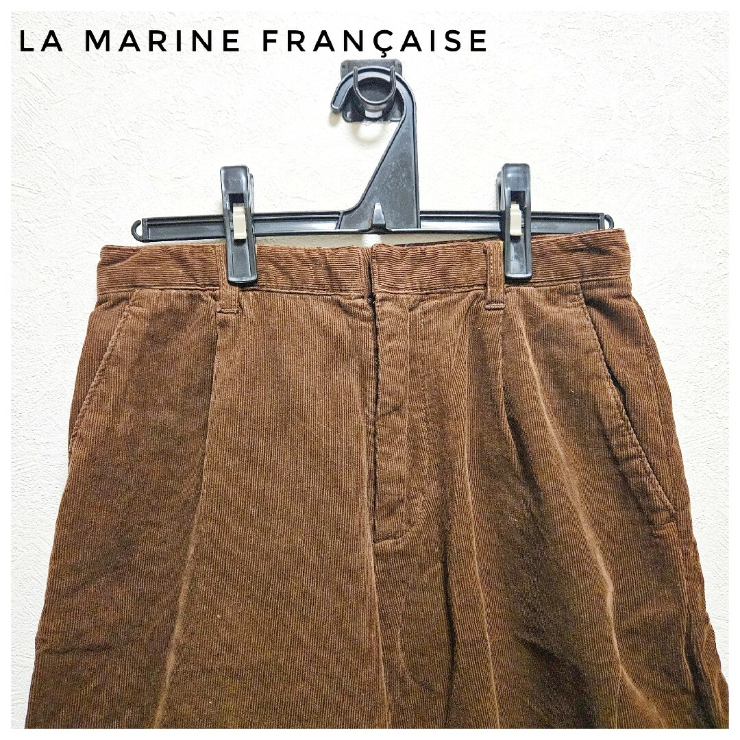 LA MARINE FRANCAISE(マリンフランセーズ)の美品　LA MARINE FRANÇAISE　コーデュロイパンツ　ワイド　L　綿 レディースのパンツ(カジュアルパンツ)の商品写真