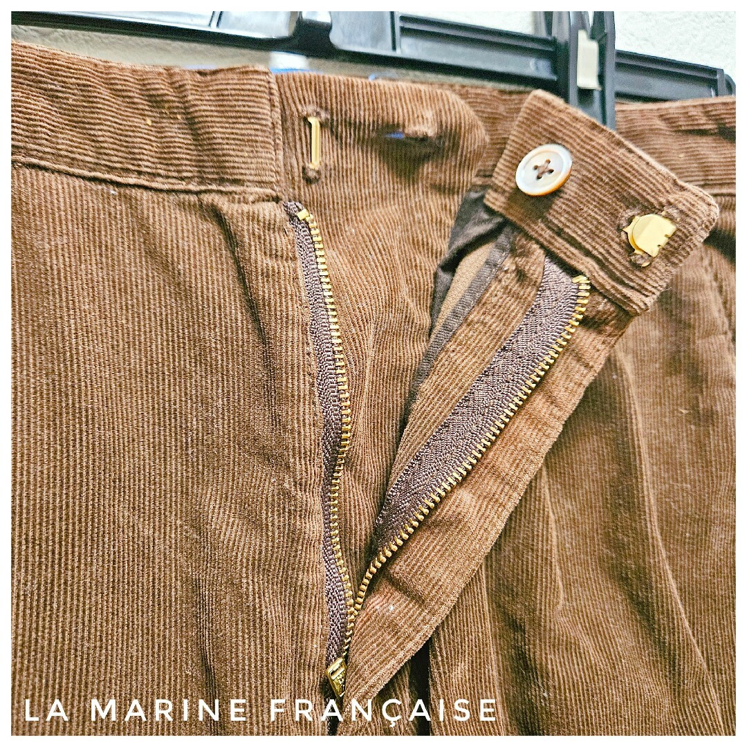 LA MARINE FRANCAISE(マリンフランセーズ)の美品　LA MARINE FRANÇAISE　コーデュロイパンツ　ワイド　L　綿 レディースのパンツ(カジュアルパンツ)の商品写真