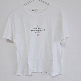 ザラ(ZARA)のZARA プリントTシャツ ホワイト 白 半袖(Tシャツ(半袖/袖なし))