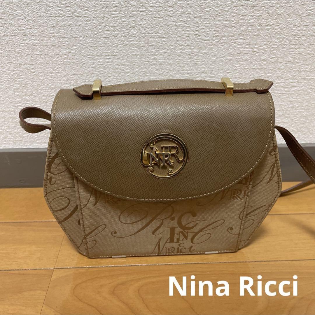 NINA RICCI(ニナリッチ)のニナリッチ ショルダーバッグ 難あり ブラウン ベージュ系 レディースのバッグ(ショルダーバッグ)の商品写真