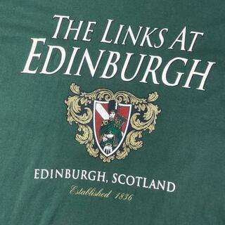90年代 USA製  THE LINKS AT EDINBURGH スコットランド カレッジロゴ プリント Tシャツ メンズ2XL相当(Tシャツ/カットソー(半袖/袖なし))