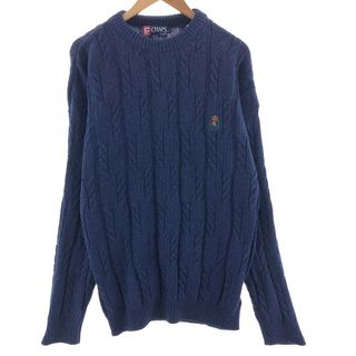 ラルフローレン(Ralph Lauren)の古着 90年代 ラルフローレン Ralph Lauren CHAPS チャップス コットンニットセーター USA製 メンズL ヴィンテージ /eaa390401(ニット/セーター)