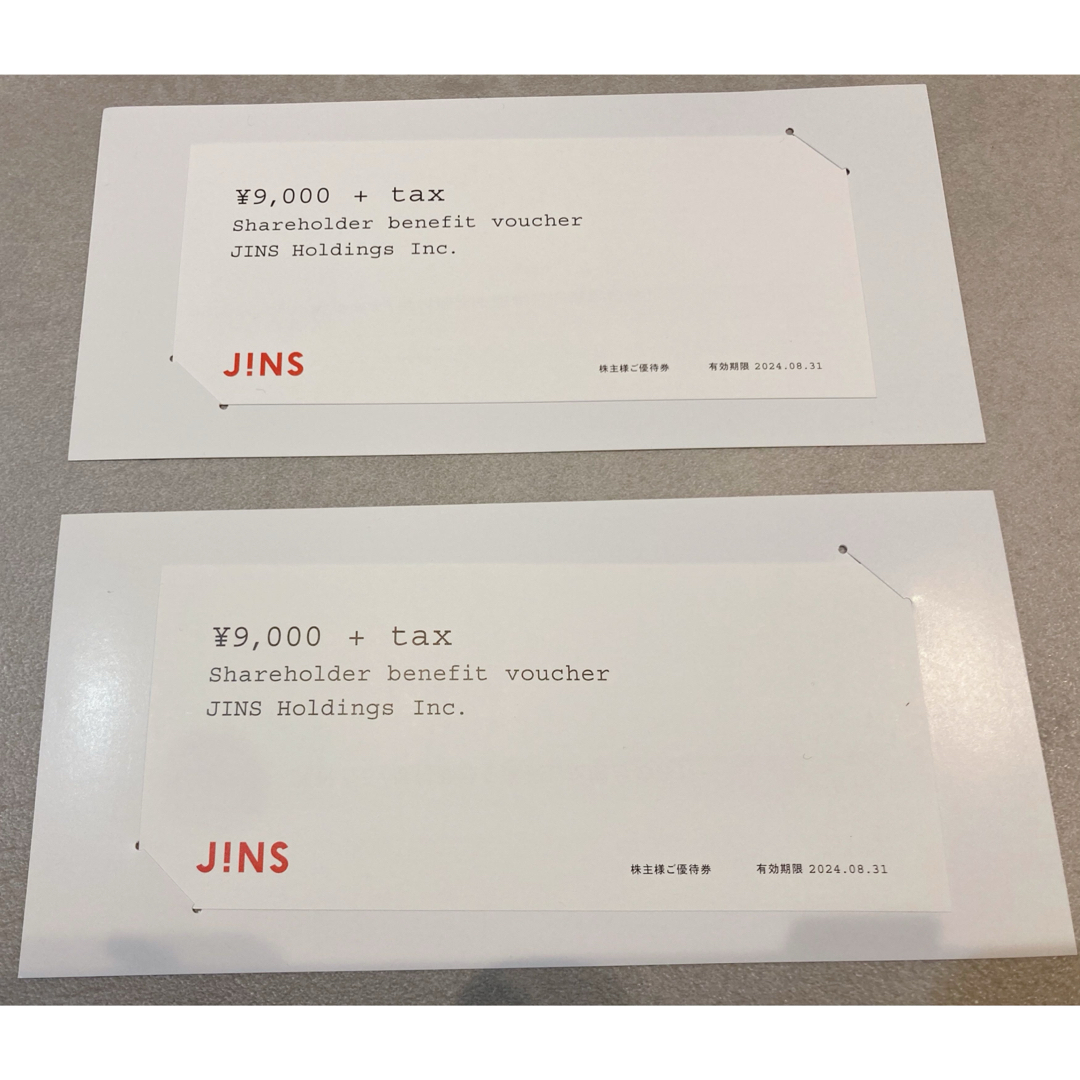 JINS(ジンズ)のJINS 株主優待　9,000円✖️2枚 エンタメ/ホビーのエンタメ その他(その他)の商品写真