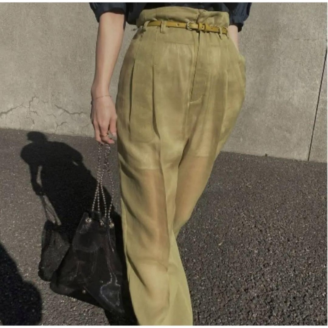 Ameri VINTAGE(アメリヴィンテージ)のMEDI REFINED SHEER PANTS ライトグリーン Mサイズ レディースのパンツ(カジュアルパンツ)の商品写真