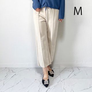 パンツ　レディース　クロップドパンツ　美シルエットパンツ【M ホワイトベージュ】(クロップドパンツ)