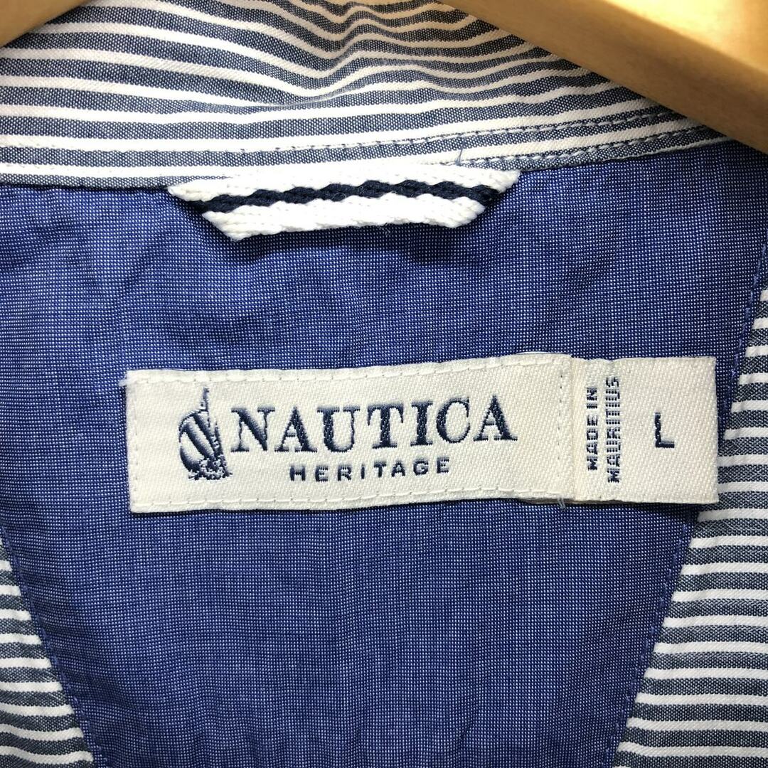 NAUTICA(ノーティカ)の古着 ノーティカ NAUTICA 長袖 ボタンダウンストライプシャツ メンズL /eaa422141 メンズのトップス(シャツ)の商品写真