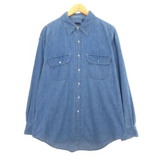 ギャップ(GAP)の古着 ギャップ GAP 長袖 デニムシャツ メンズL /eaa422418(シャツ)