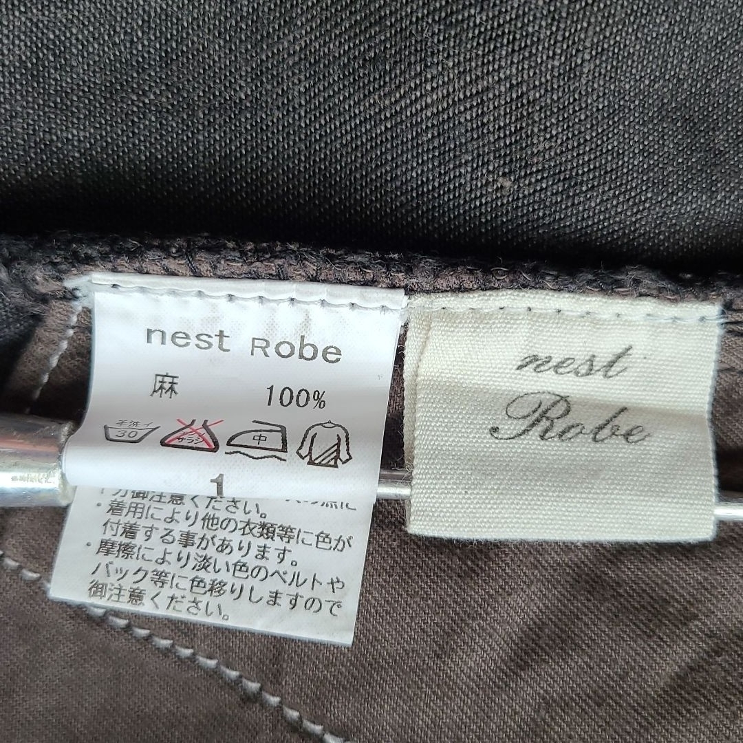 nest Robe(ネストローブ)のnest Robe ネストローブ 硫化染め リネン クロップドパンツ レディースのパンツ(クロップドパンツ)の商品写真