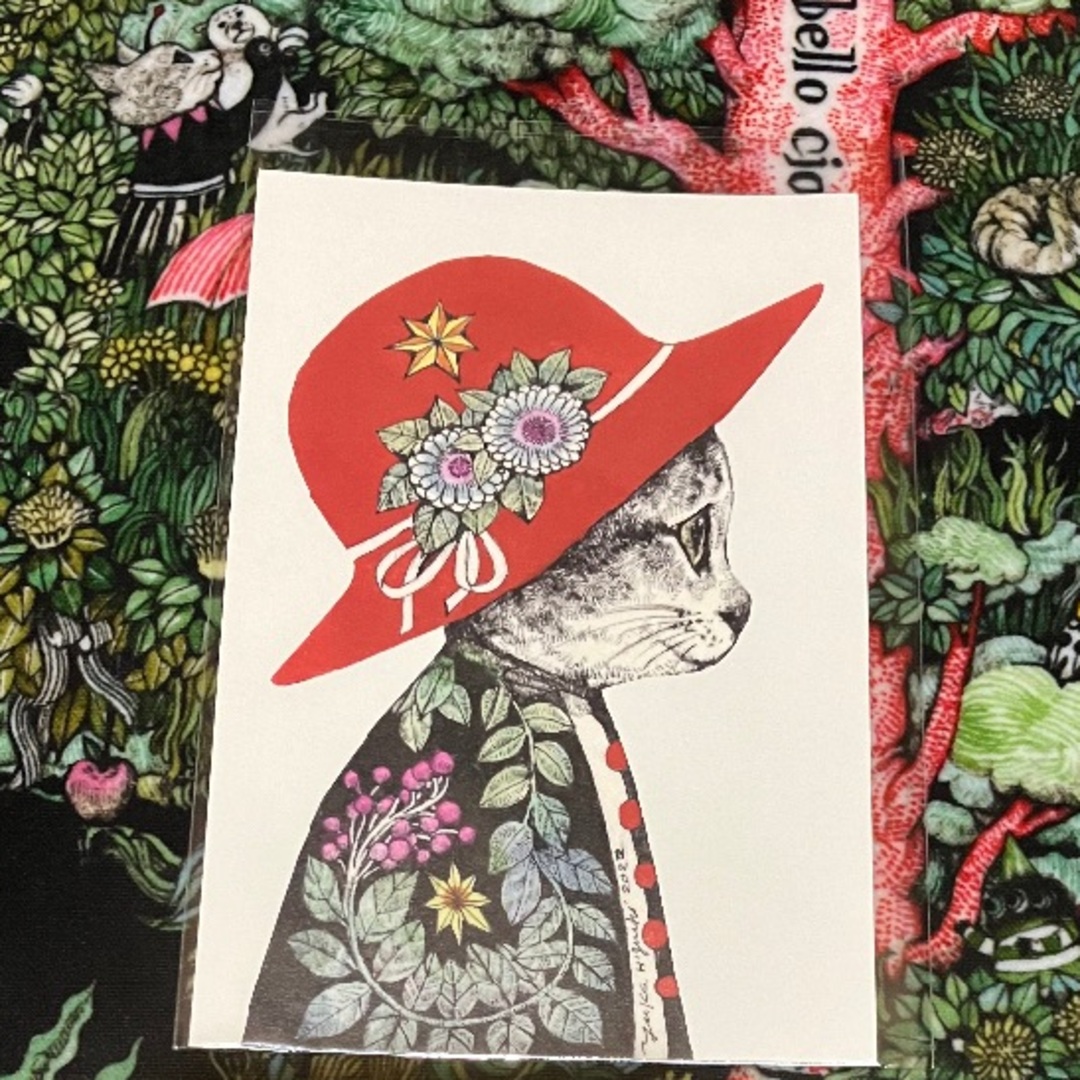 ヒグチユウコ　ポストカード　ぼうしねこ エンタメ/ホビーのコレクション(印刷物)の商品写真