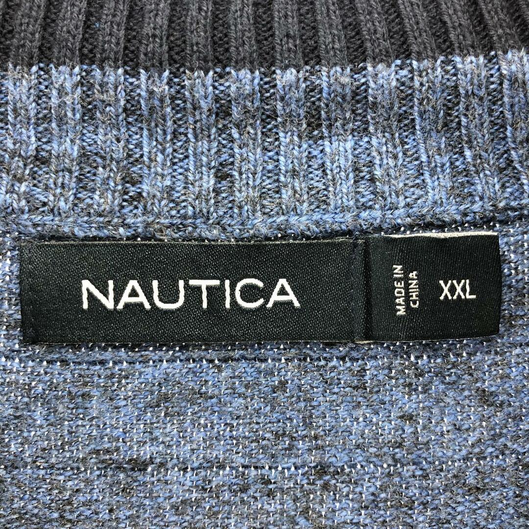 NAUTICA(ノーティカ)の古着 ノーティカ NAUTICA コットンニットフルジップセーター メンズXXL /eaa399010 メンズのトップス(ニット/セーター)の商品写真