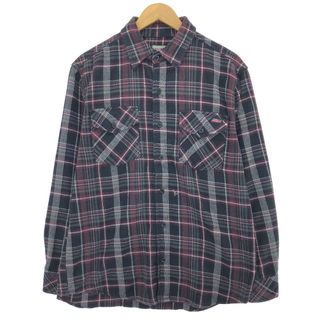 ディッキーズ(Dickies)の古着 ディッキーズ Dickies 長袖 ヘビーネルチェックシャツ メンズM /eaa421357(シャツ)