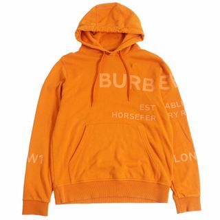 バーバリー(BURBERRY)の美品□BURBERRY/バーバリー 8040728 ホースフェリー ロゴデザイン プルオーバー スウェットパーカー/フーディー オレンジ XS 正規品 メンズ(パーカー)