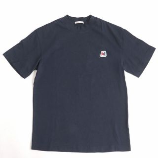 モンクレール(MONCLER)の美品◆MONCLER モンクレール 21SS ロゴワッペン 半袖 モックネック Tシャツ トップス ネイビー XS メンズ 正規品(Tシャツ/カットソー(半袖/袖なし))