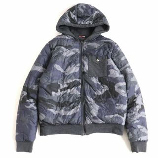 モンクレール(MONCLER)の美品◆2016年 MONCLER モンクレール ガムブルー リバーシブル フーディー ダウンジャケット カモフラ/チャコールグレー M 正規品 メンズ(ダウンジャケット)