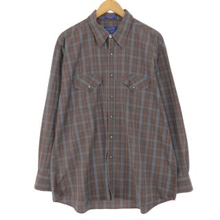 ペンドルトン(PENDLETON)の古着 00年代 ペンドルトン PENDLETON チェック柄 長袖 ウエスタンシャツ メンズXL /eaa422621(シャツ)