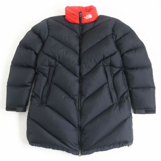 ザノースフェイス(THE NORTH FACE)の美品□THE NORTH FACE/ザ・ノースフェイス ND91831 ASCENT COAT フード入 WZIP アッセントコート/ダウンコート ブラック×レッド L 正規品(ダウンジャケット)