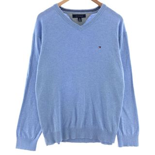 トミーヒルフィガー(TOMMY HILFIGER)の古着 トミーヒルフィガー TOMMY HILFIGER Vネック コットンニットセーター 中国製 XL メンズXL Vネック /eaa390391(ニット/セーター)