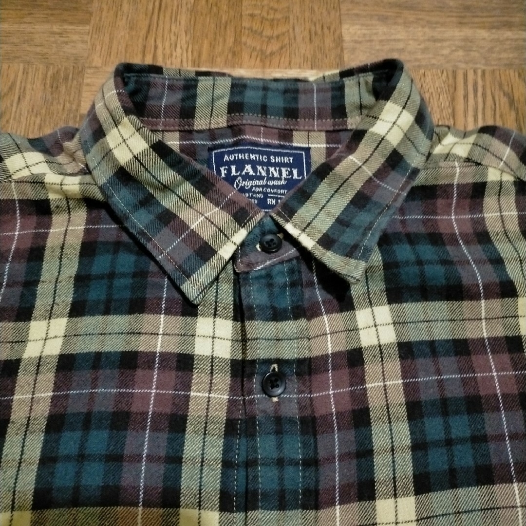 FLANNEL グリーン&イエローチェックシャツ メンズのトップス(シャツ)の商品写真