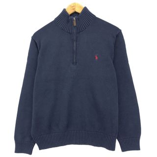 ラルフローレン(Ralph Lauren)の古着 ラルフローレン Ralph Lauren POLO RALPH LAUREN コットンニットハーフジップセーター レディースL /eaa420157(ニット/セーター)