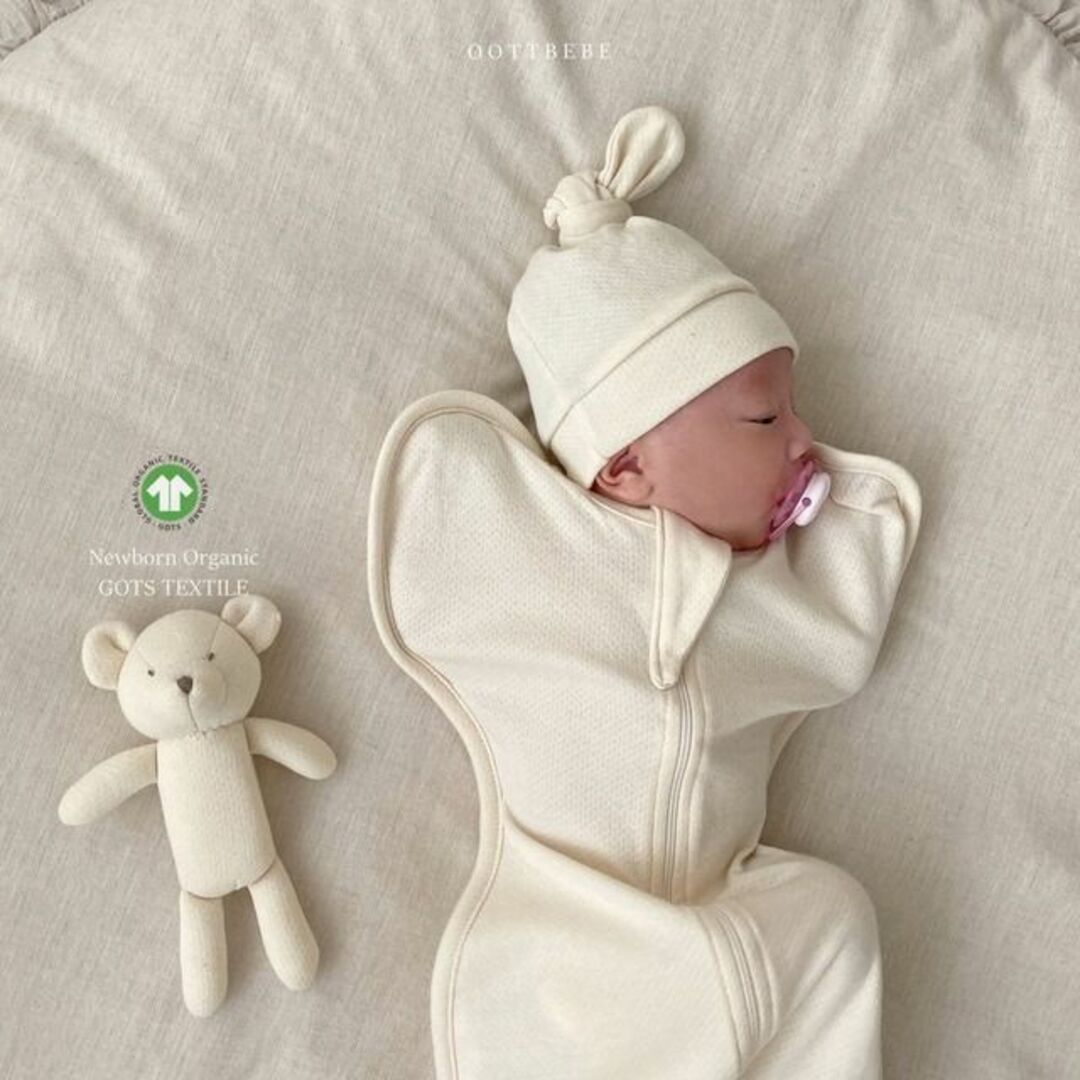 OOTTBBEBE ベビースワドル 韓国子供服 新生児 おくるみ 新品 スワドル キッズ/ベビー/マタニティのベビー服(~85cm)(ロンパース)の商品写真