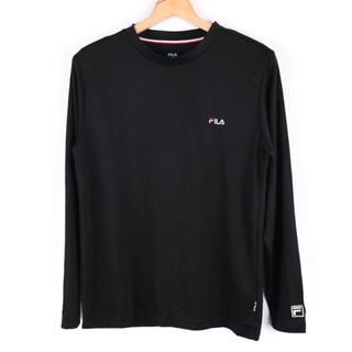 フィラ(FILA)のフィラ Tシャツ 長袖 SAVE DRY スポーツウエア トップス 黒 メンズ Mサイズ ブラック FILA(Tシャツ/カットソー(七分/長袖))