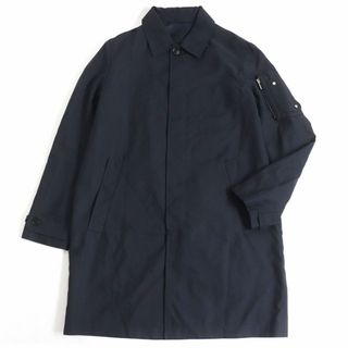 ディオールオム(DIOR HOMME)の極美品□20AW DIOR ディオール オム 013C301A4733 サドルアームポケット フライフロント ステンカラーコート ネイビー 44 伊製 正規品(ステンカラーコート)