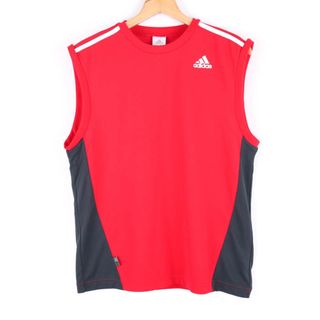 アディダス(adidas)のアディダス ランニング 無地 ロゴ スポーツウエア トップス 赤 メンズ Mサイズ レッド adidas(タンクトップ)