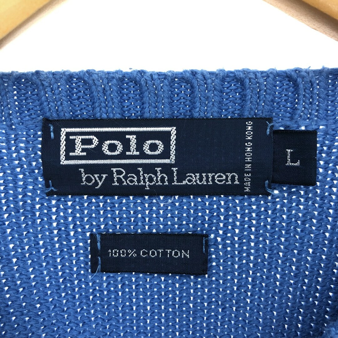 Ralph Lauren(ラルフローレン)の古着 ラルフローレン Ralph Lauren POLO by Ralph Lauren コットンニットセーター メンズL /eaa410993 メンズのトップス(ニット/セーター)の商品写真