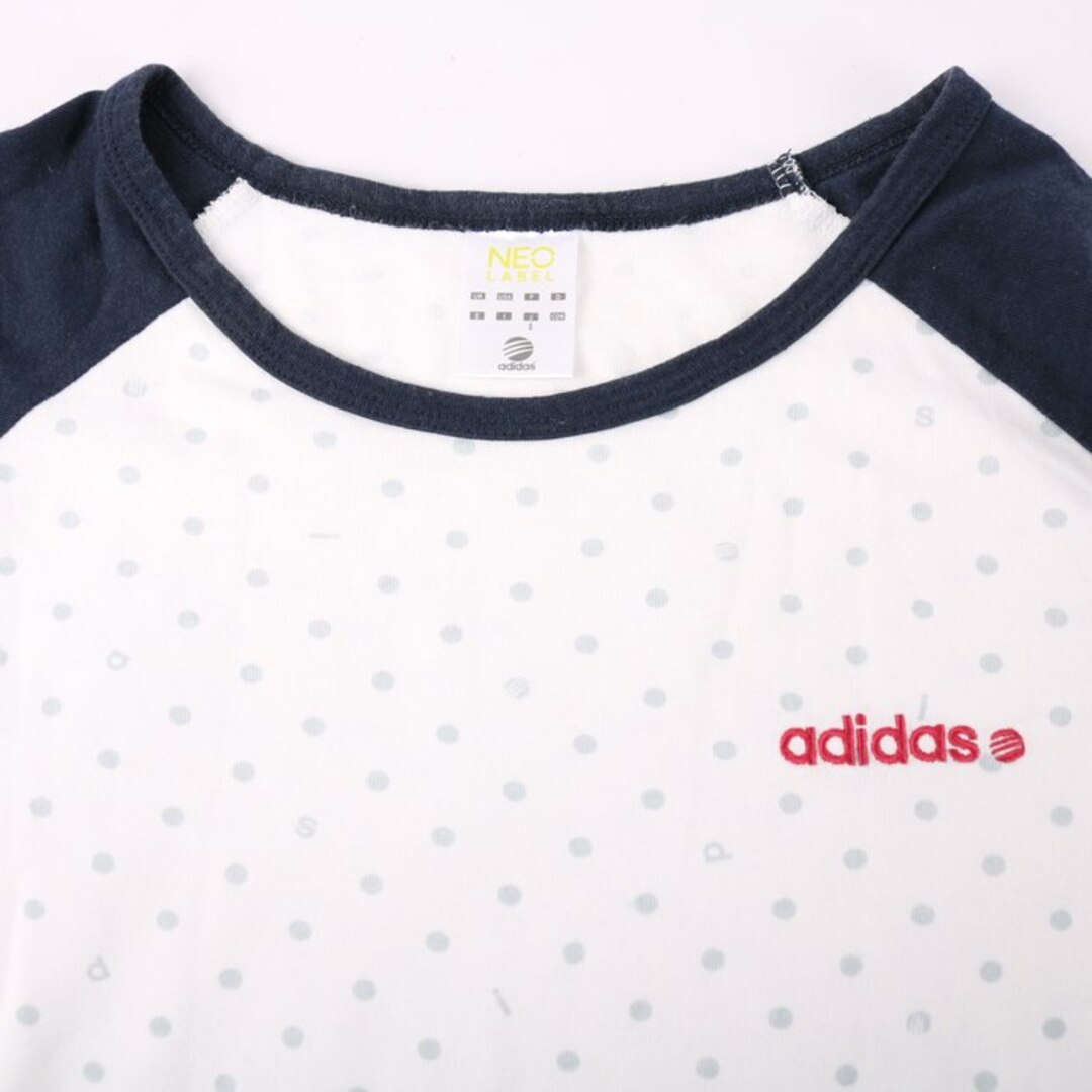 adidas(アディダス)のアディダス Tシャツ 長袖 コットン100% スポーツウエア トップス 白 レディース Sサイズ ホワイト adidas レディースのトップス(Tシャツ(長袖/七分))の商品写真