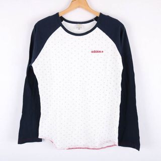 アディダス(adidas)のアディダス Tシャツ 長袖 コットン100% スポーツウエア トップス 白 レディース Sサイズ ホワイト adidas(Tシャツ(長袖/七分))