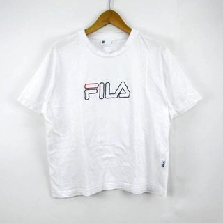 フィラ(FILA)のフィラ Ｔシャツ 半袖 コットン100% スポーツウエア トップス 白 レディース Lサイズ ホワイト FILA(Tシャツ(半袖/袖なし))