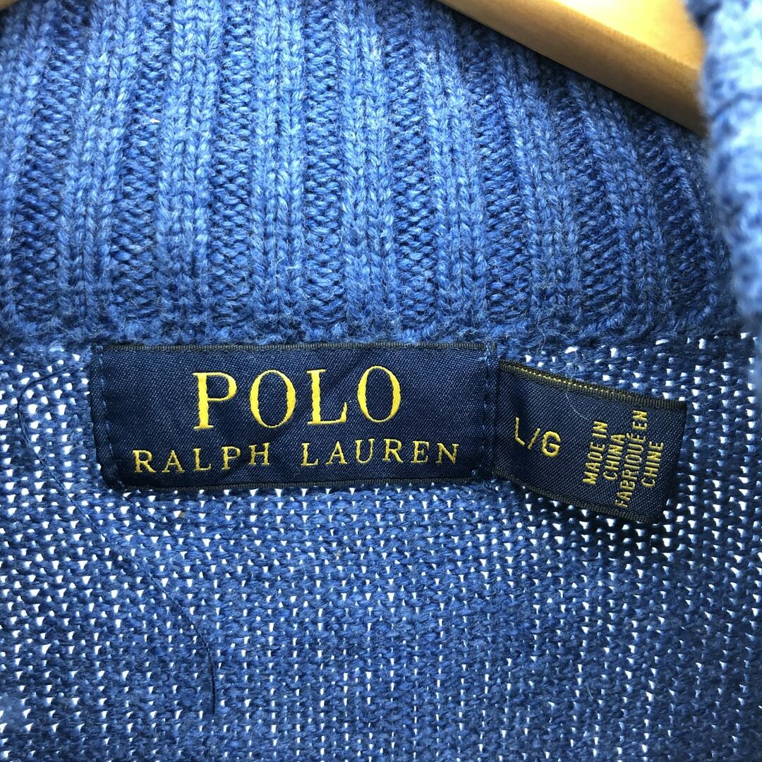 Ralph Lauren(ラルフローレン)の古着 ラルフローレン Ralph Lauren POLO RALPH LAUREN ハイネック コットンニットハーフボタンセーター メンズL /eaa399646 メンズのトップス(ニット/セーター)の商品写真