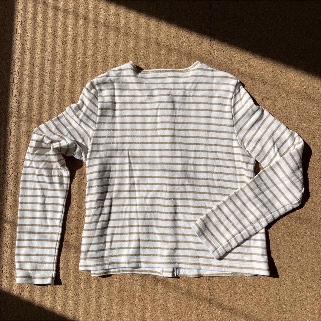 PETIT BATEAU(プチバトー)のPETIT BATEAU長袖ボーダーカーディガン152cm キッズ/ベビー/マタニティのキッズ服女の子用(90cm~)(カーディガン)の商品写真