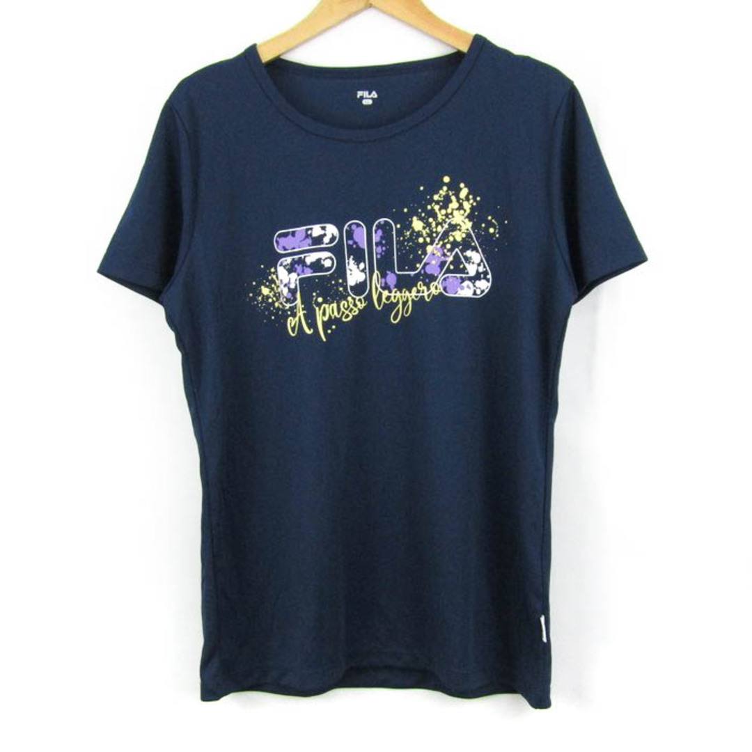 FILA(フィラ)のフィラ Ｔシャツ 半袖 大きいサイズ スポーツウエア トップス レディース XLサイズ ネイビー FILA レディースのトップス(Tシャツ(半袖/袖なし))の商品写真