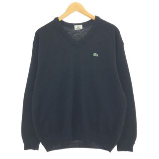 ラコステ(LACOSTE)の古着 ラコステ LACOSTE Vネック コットンニットセーター メンズL /eaa399054(ニット/セーター)