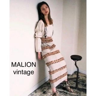 エディットフォールル(EDIT.FOR LULU)のMALION vintageリメイクスカート ビンテージコーデュロイ フリル(ロングスカート)